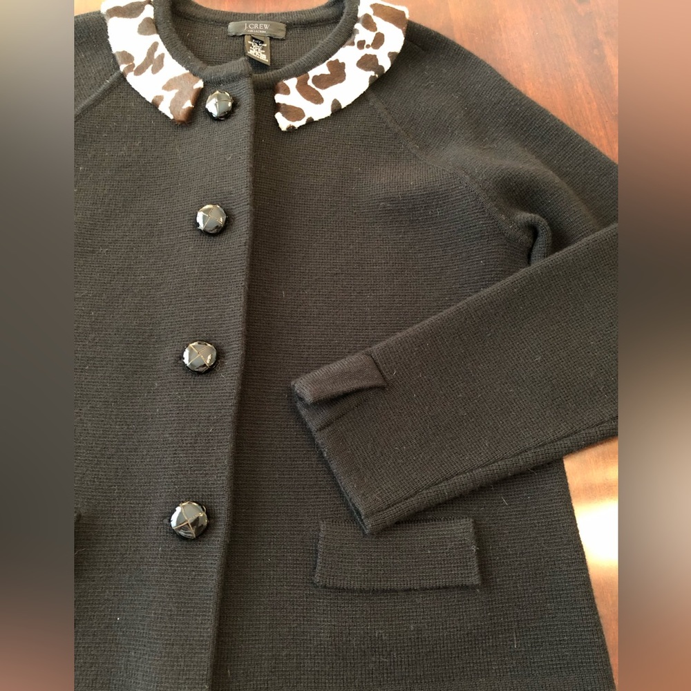 RARE J. Crew Collection Wool Calf Hair Cardigan
